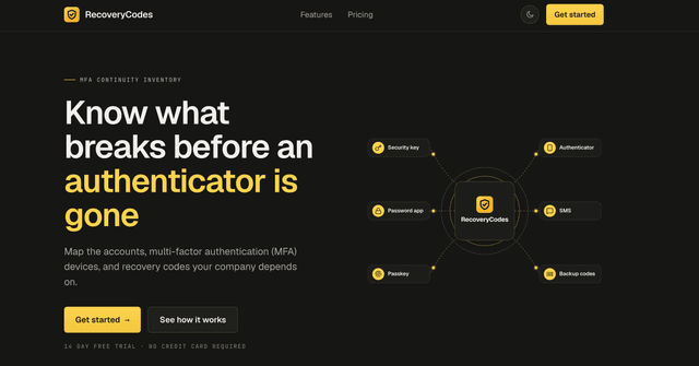 RecoveryCodes · MFA continuity for accounts outside your IdP screenshot 2
