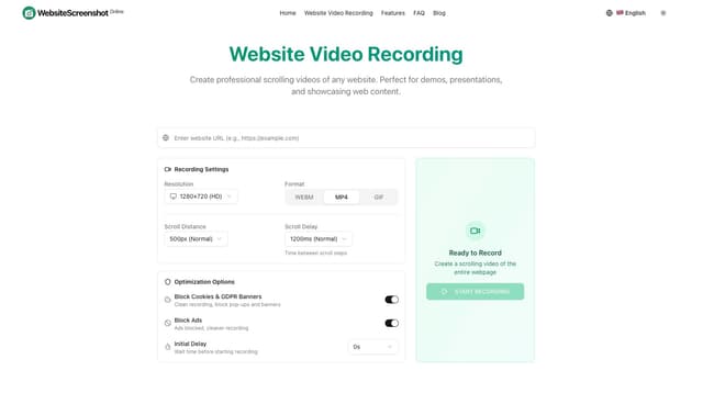 Free Online Website Screenshot and Video Recording Tool screenshot 3