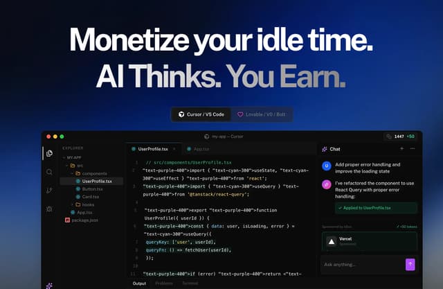 Idlen - Your AI Thinks. You Earn. screenshot 1