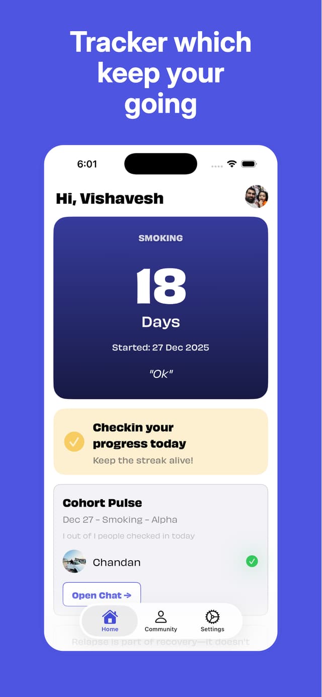 Quit With Us – quit bad habits together, not alone screenshot 1
