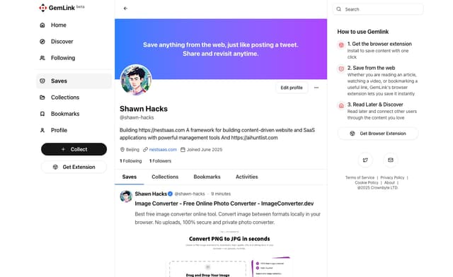 GemLink - Read later & collect links to share screenshot 4
