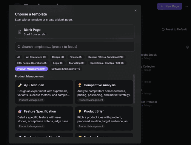 Raccoon Page — Ultra-Fast Keyboard-First Corporate Wiki screenshot 3