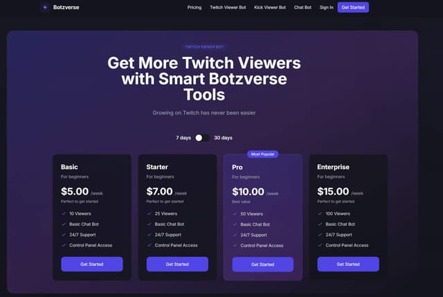 Kick and Twitch Services screenshot 1