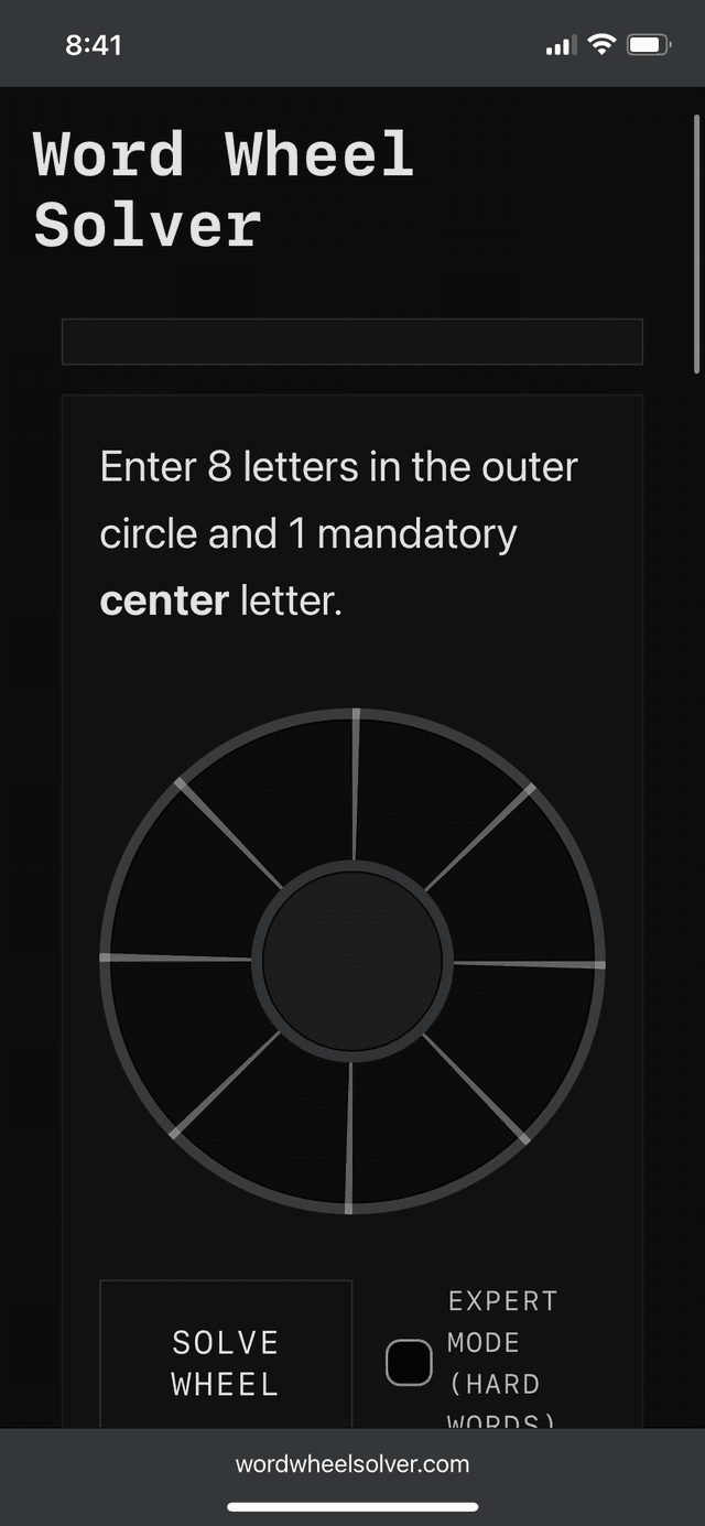 Word Wheel Solver screenshot 1