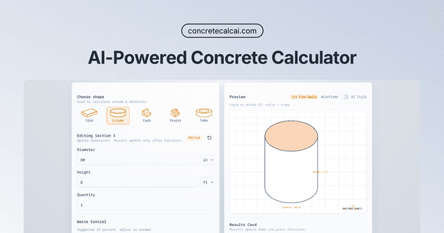 AI Concrete Calculator screenshot 1
