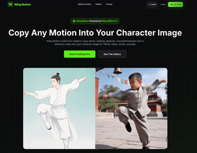 Kling Motion Control | Copy Motion to Any Character Image screenshot 2