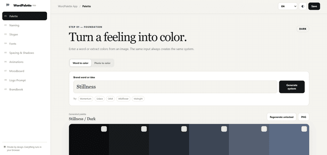 WordPalette Generator screenshot 1