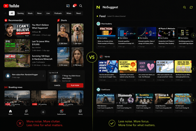 NoSuggest screenshot 1