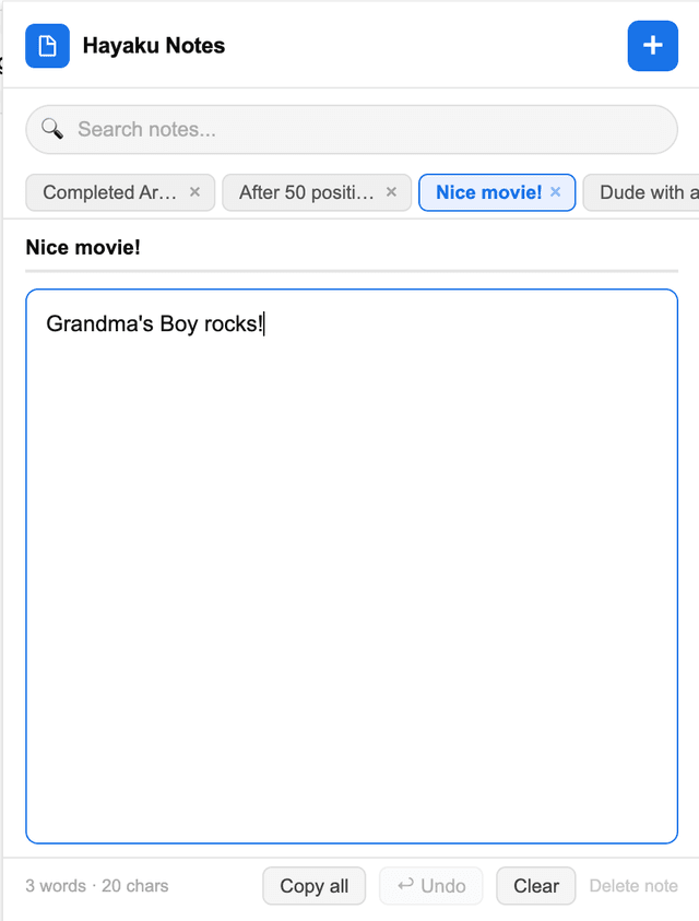Hayaku Notes screenshot 2