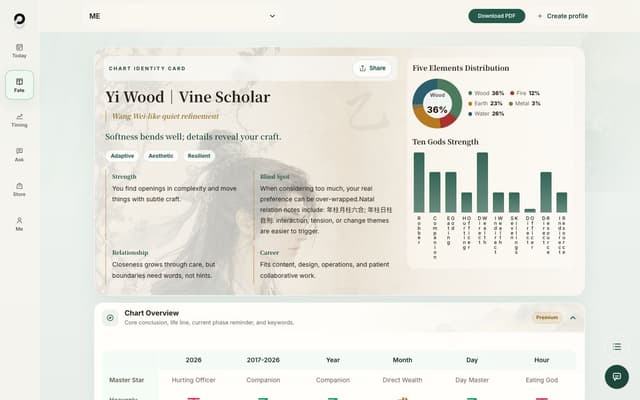 Free BaZi Calculator & Four Pillars Chart | Free BaZi screenshot 2