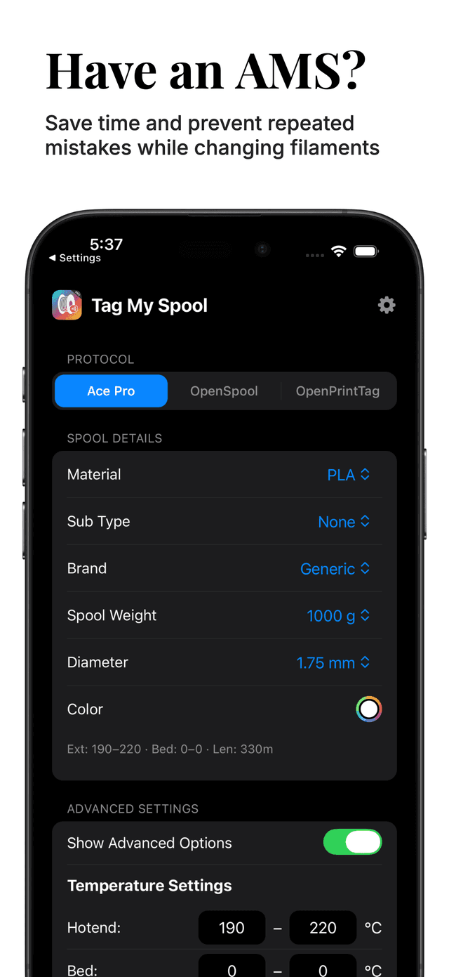 Tag My Spool - NFC Fillament screenshot 2