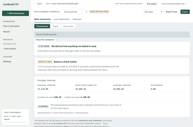 GetBankCSV screenshot 1