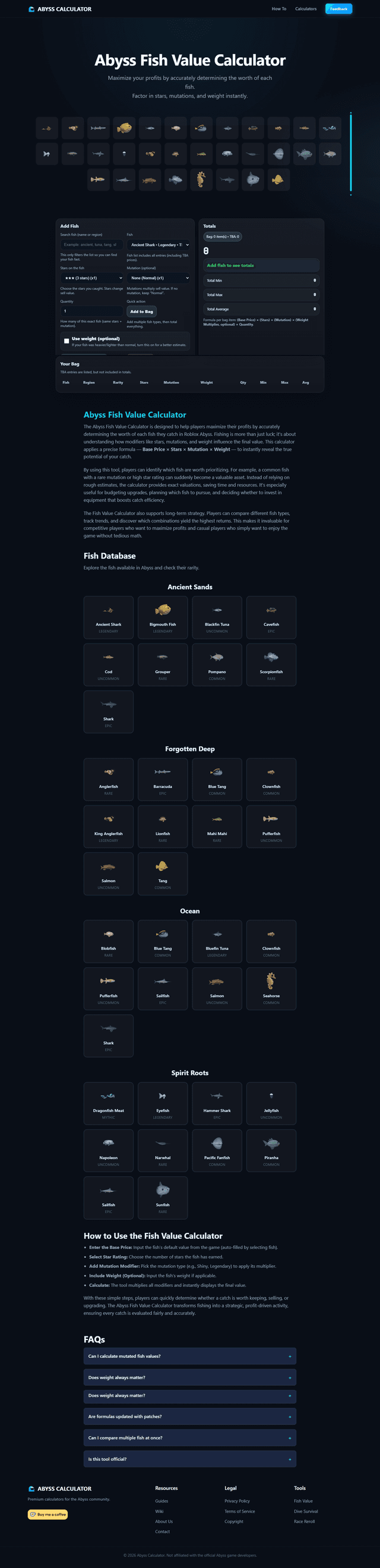 Abyss Game Calculator screenshot 2