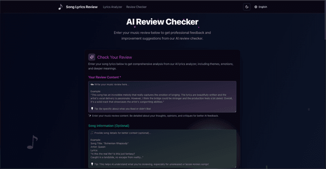Song Lyrics Review - AI-Powered Analysis & Review Tools screenshot 3