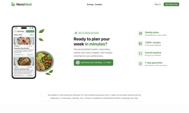 NoroMeal — Personalized Meal Plans screenshot 3