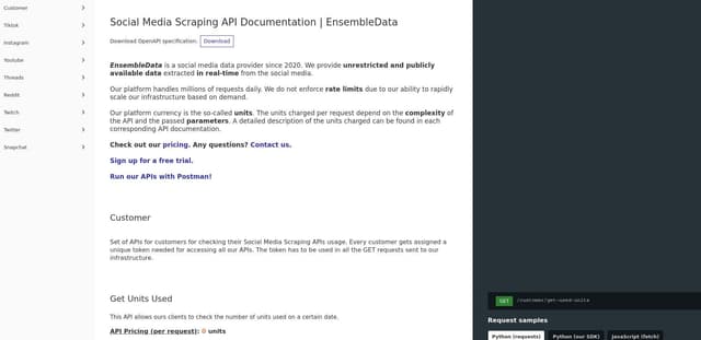EnsembleData screenshot 2