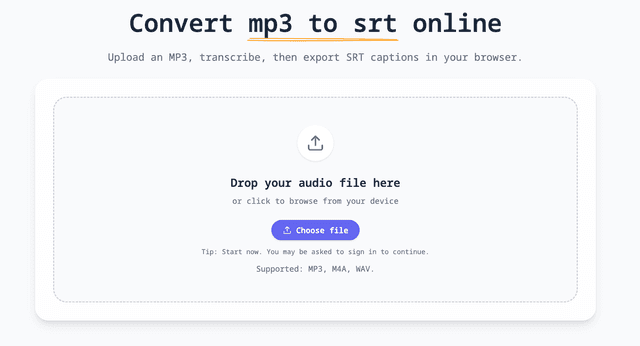 MP3 to SRT (Subtitle Generator) screenshot 1