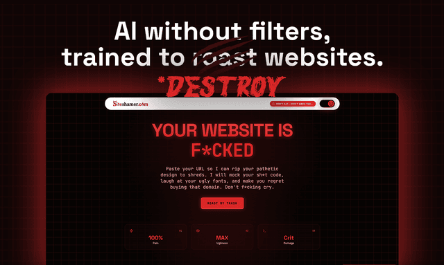 Siteshamer AI screenshot 2
