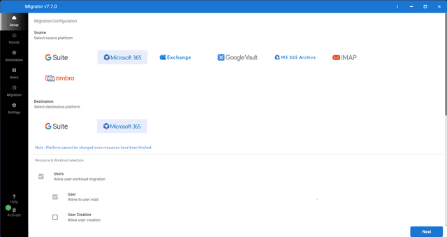FreeViewer Office 365 Tenant Migration Tool screenshot 1