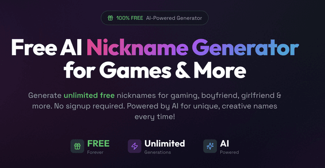 Free AI Nickname Generator for Games & More screenshot 1