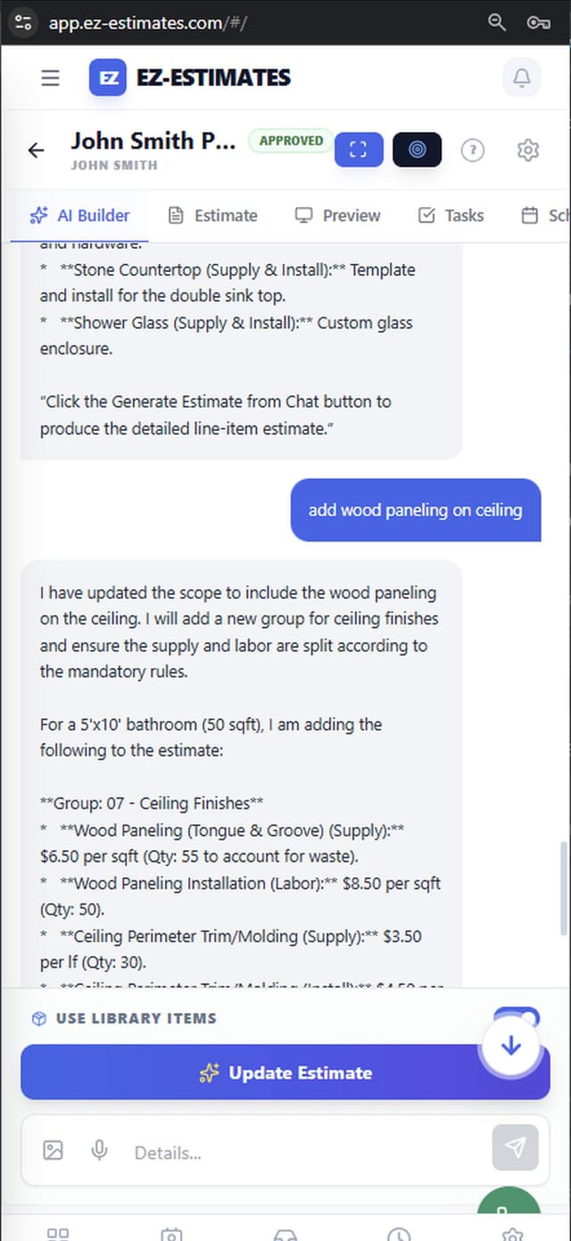 EZ-Estimates screenshot 1