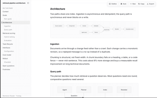 Markdownreader screenshot 1