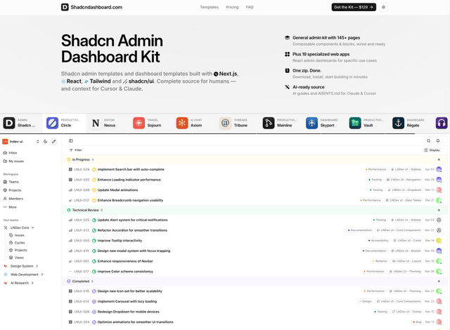 Shadcndashboard screenshot 1