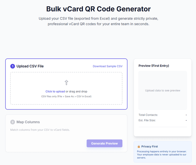 vCard QR Code Generator screenshot 3
