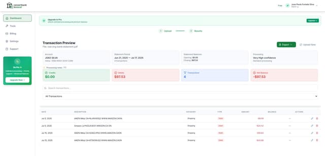 ConvertBankToExcel screenshot 2