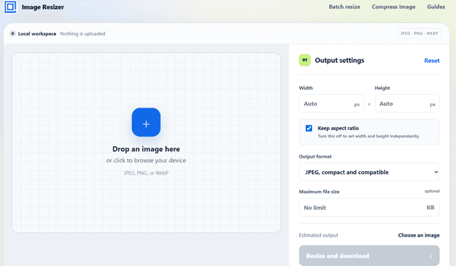 Private Image Resizer and Compressor screenshot 1