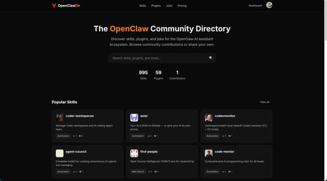 Open Claw Directory screenshot 1