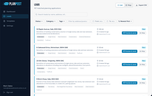 PlanPost screenshot 2