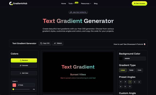 GradientsHub - Free Gradient Backgrounds and Generator Tools screenshot 3