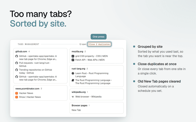 OpenTabs screenshot 2