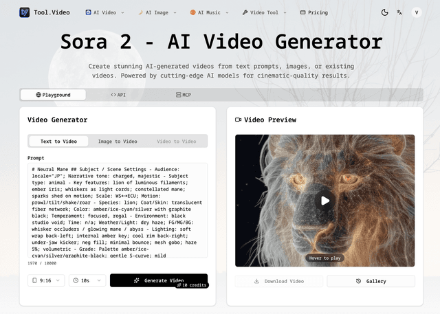 Tool Video – AI Video Generation Toolkit & API - Video Tool screenshot 2