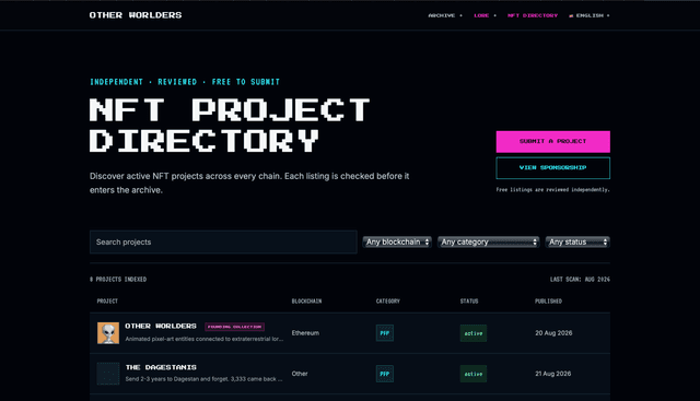 Other Worlders NFT Directory screenshot 1