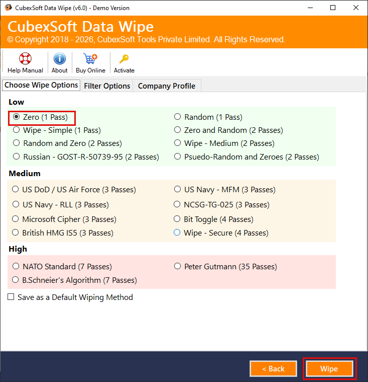 CubexSoft Data Wipe Tool screenshot 1