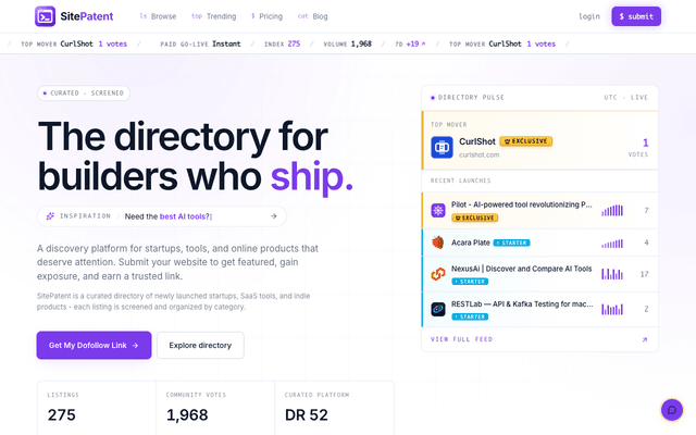 SitePatent screenshot 1
