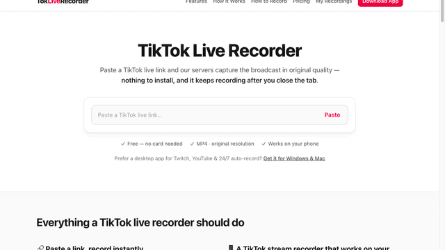 Tok Live Recorder screenshot 1