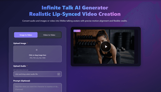 InfiniteTalk AI: Audio-Driven Lip Sync Generator screenshot 2