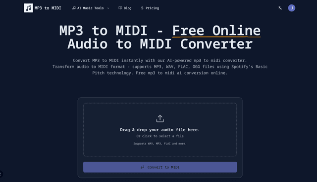 Mp3ToMidi screenshot 1