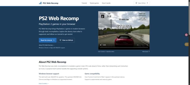 PS2 Web Recomp screenshot 1