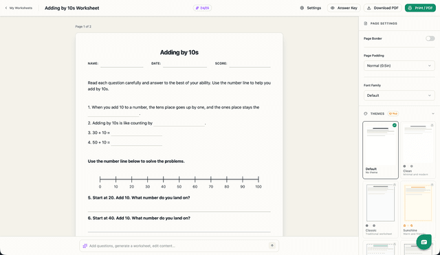 Worksheetly — Create Beautiful Worksheets in Seconds screenshot 3
