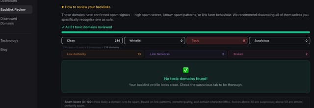Disavow.ai screenshot 2