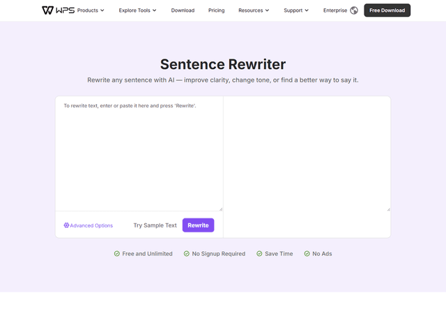 Sentence Rewriter screenshot 1