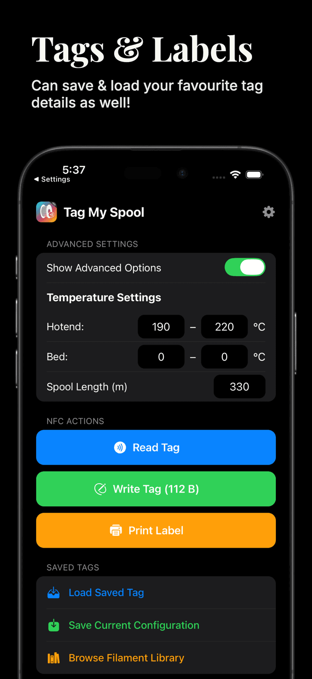 Tag My Spool - NFC Fillament screenshot 3