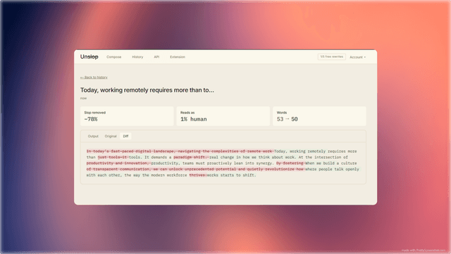 UnslopAI screenshot 1