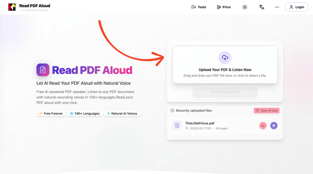 Read PDF Aloud - Free AI PDF Voice Reader Online screenshot 1