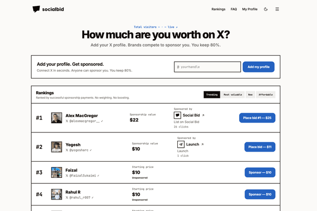 Social Bid screenshot 1