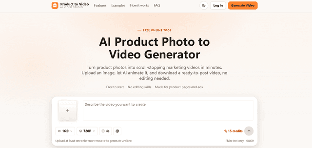 AI Product Photo to Video Generator screenshot 1